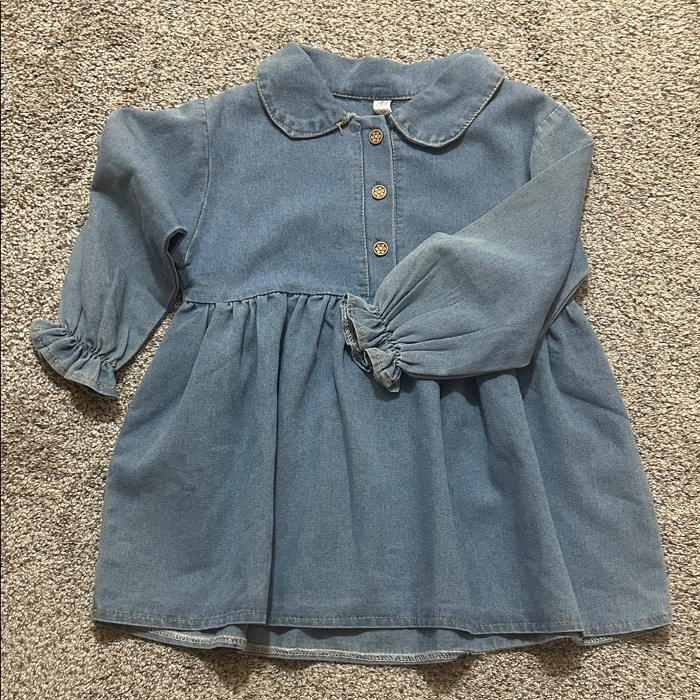 Light Blue Denim Shirt with Yellow Stitching